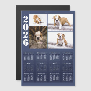 Carte Magnétique Calendrier 2026 Chien Animal Familier 4 Photo Coll