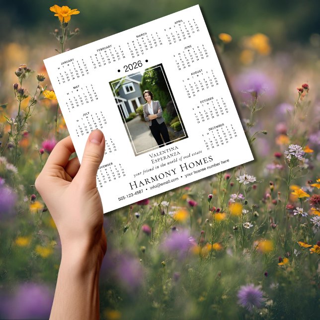 Carte Magnétique Calendrier 2026 de la photo magnétique de l'entrep (Créateur téléchargé)