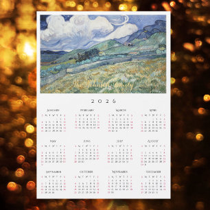 Carte Magnétique Calendrier 2026 Paysage France Vincent Van Gogh