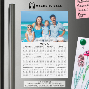 Carte Magnétique Calendrier 2026 Photo personnalisée magnétique