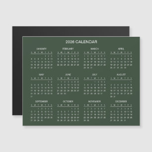 Carte Magnétique Calendrier 2026 Simple mais Élégant Aimant