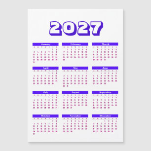 Carte Magnétique Calendrier 2027