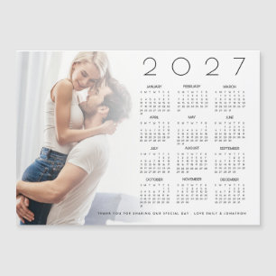 Carte Magnétique Calendrier 2027 avec superposition de photo Cadeau