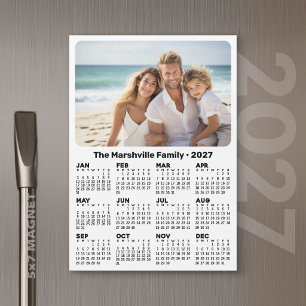 Carte Magnétique Calendrier 2027 avec Texte Personnalisé et Photo C