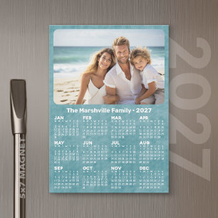 Carte Magnétique Calendrier 2027 avec Texte Personnalisé et Photo C
