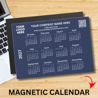 Calendrier aimanté QR Code Logo Entreprise 2027