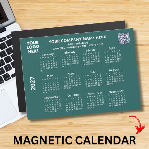 Carte Magnétique Calendrier aimanté QR Code Logo Entreprise 2027