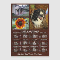 Calendrier annuel en bois personnalisé 3 photos ai
