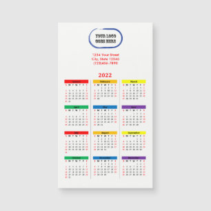 Carte Magnétique Calendrier Arc-en-ciel 2022 de votre logo