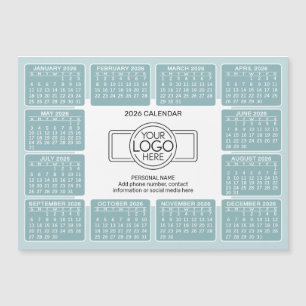 Carte Magnétique Calendrier avec logo Informations de contact Aiman
