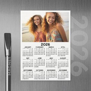 Carte Magnétique Calendrier avec photo Pleine année Voir moderne Mi