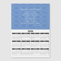 Calendrier bleu 2026 de la prière de l'ange gardie