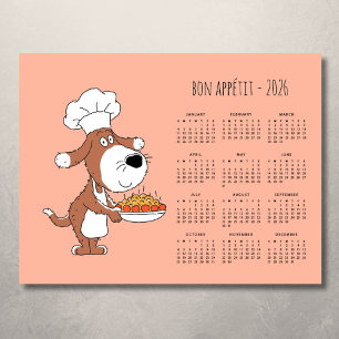 Carte Magnétique Calendrier Bon Appétit Dessin Animé Chef Cuisinier