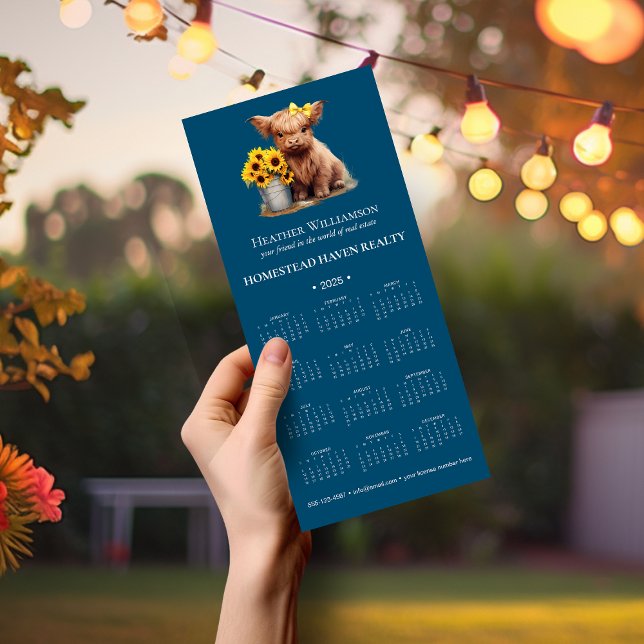 Carte Magnétique Calendrier commercial 2025 Magnetic Highland Cow/B (Créateur téléchargé)