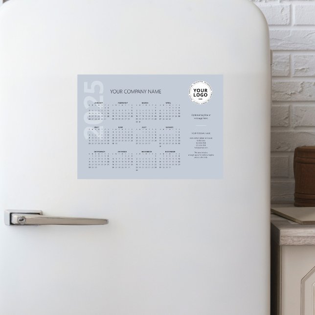 Carte Magnétique Calendrier commercial minimal moderne Pale Blue 20 (Créateur téléchargé)