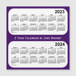 Carte Magnétique Calendrier de 2 ans violet 2023-2024 par Janz Magn