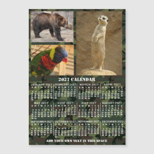 Carte Magnétique Calendrier de l'année 2027 Camouflage Ajouter 3 Ph
