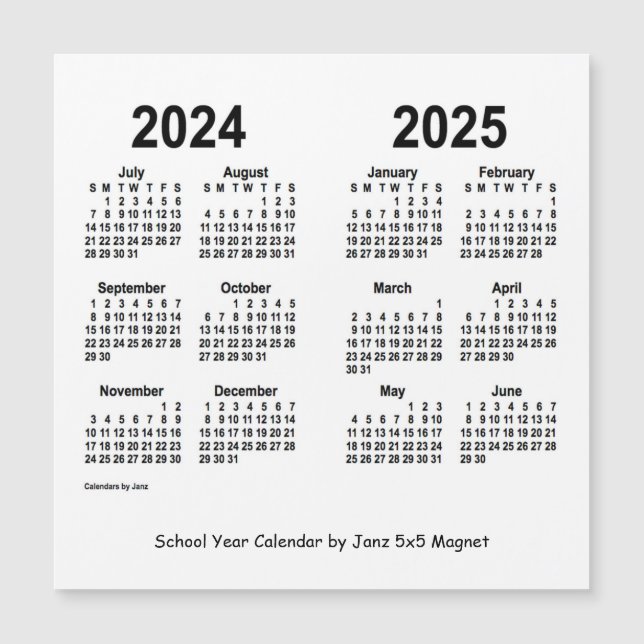 Calendrier scolaire magnétique