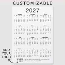Calendrier d'entreprise personnalisé avec logo 202