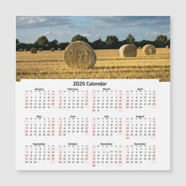 Carte Magnétique Calendrier des balles de foin (Devant)