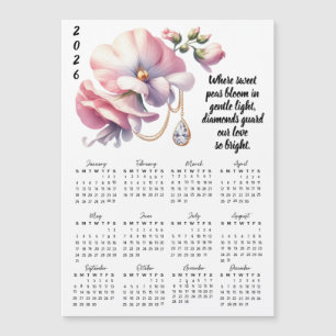 Carte Magnétique Calendrier des fleurs et pierres de naissance d'av