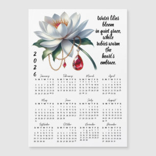 Carte Magnétique Calendrier des fleurs et pierres de naissance de j
