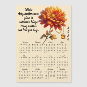 Carte Magnétique Calendrier des fleurs et pierres de naissance de n