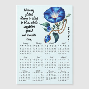 Carte Magnétique Calendrier des fleurs et pierres de naissance de s