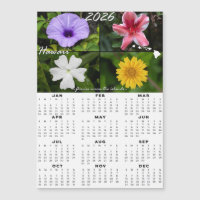 Calendrier des fleurs hawaïennes 2026 (x4 magnétiq