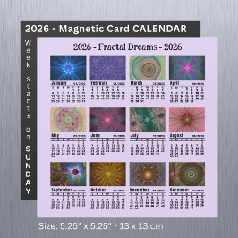 Carte Magnétique Calendrier des fractales photo personnalisées 2026