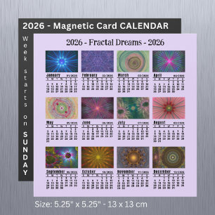 Carte Magnétique Calendrier des fractales photo personnalisées 2026