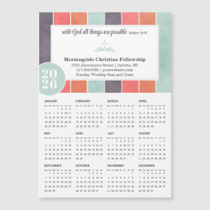 Carte Magnétique Calendrier des stries de l'église Promo Multicolor