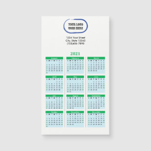 Carte Magnétique Calendrier écologique de marque Logo 2021