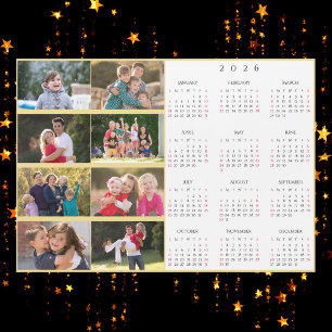 Carte Magnétique Calendrier familial personnalisé de 8 photos Colla