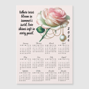 Carte Magnétique Calendrier Fleur et Pierre de Naissance de Juin