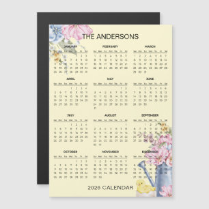 Carte Magnétique Calendrier floral simple mais élégant 2026   Aiman