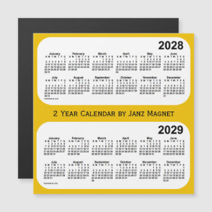 Carte Magnétique Calendrier Gold 2028-2029 par Janz