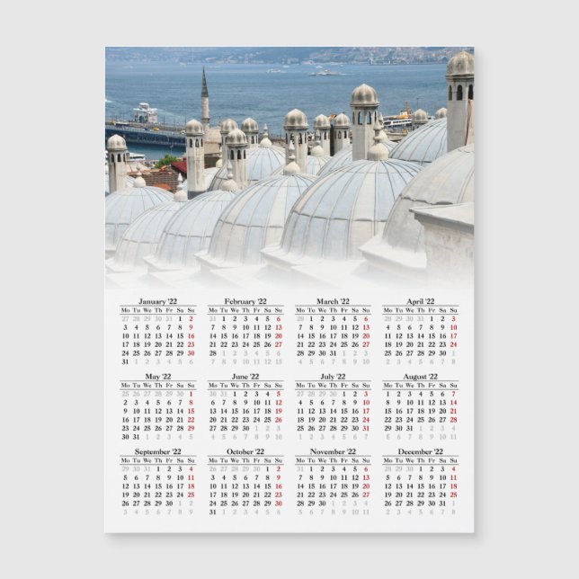 Carte Magnétique Calendrier Istanbul, Turquie 2022  (Devant)