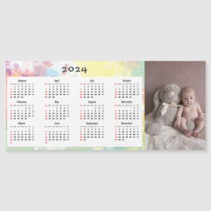 Carte Magnétique Calendrier magnétique 2024 - Photo personnalisée