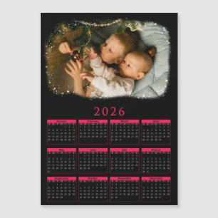 Carte Magnétique calendrier magnétique 2026 avec photos d'enfants
