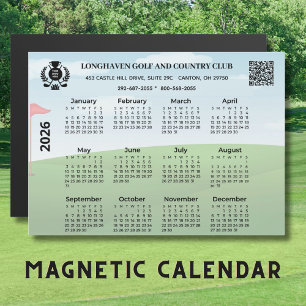 Carte Magnétique Calendrier magnétique 2026 Ligue de golf Code QR L