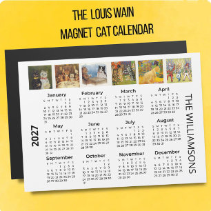 Carte Magnétique Calendrier magnétique 2027 des chats de Louis Wain