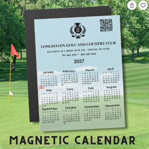 Carte Magnétique Calendrier magnétique 2027 Ligue de golf Logo Code