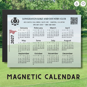 Carte Magnétique Calendrier magnétique 2027 Ligue de golf Logo Code