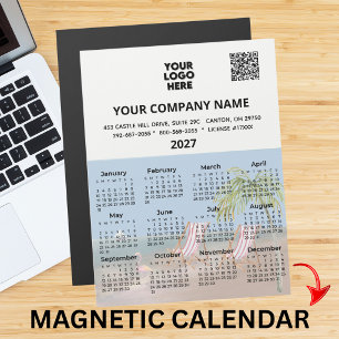Carte Magnétique Calendrier magnétique 2027 Plage Océan Palmiers