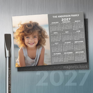 Carte Magnétique Calendrier Magnétique 2027 - Vue Annuelle Moderne