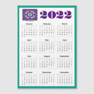 Carte Magnétique Calendrier magnétique 5x7 2022 avec Kente Kaleidos