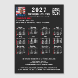 Carte Magnétique Calendrier Magnétique de Campagne Politique QR Cod