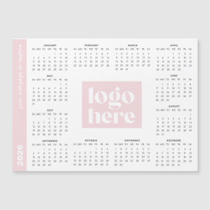 Carte Magnétique Calendrier magnétique de logo d'entreprise rose 20