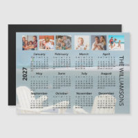 Calendrier magnétique de plage 2027 avec six photo